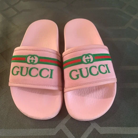 Pink Kids Gucci Slides Cheap Gucci Shoes Gucci Kids Pink Slides
